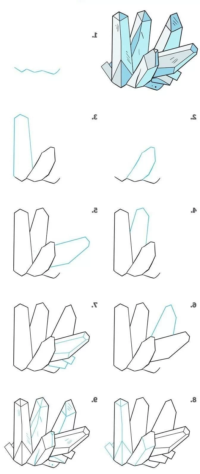 How to Draw Crystals Step by Step Easy