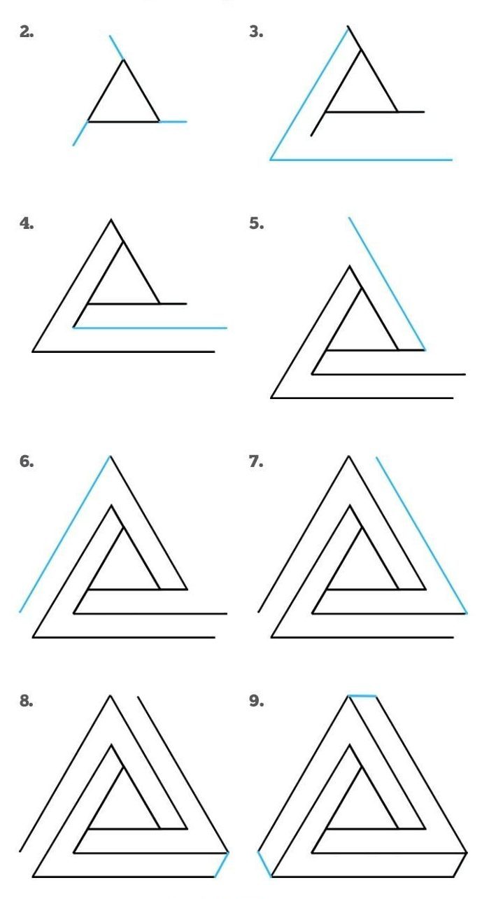 How to Draw Impossible Triangle Step by Step