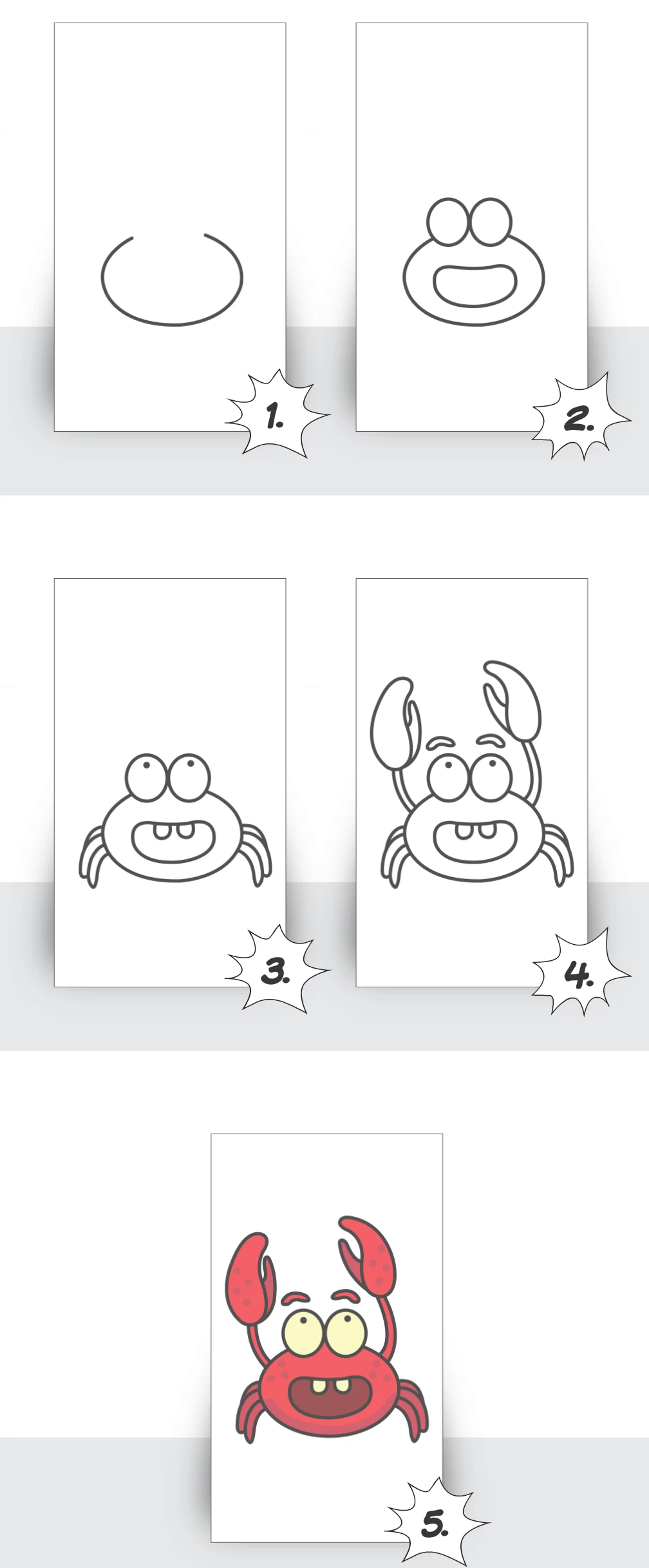 How to Draw a Crab Step by Step for Kids