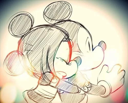 Love Mickey and Minnie Mouse Drawing