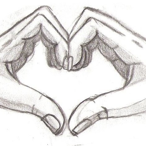 hand love pencil sketch drawing easy