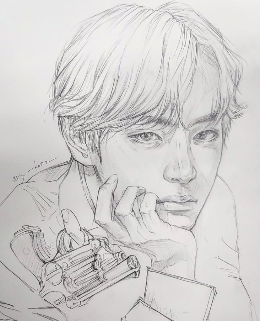 Use This Idea To Bts Drawing Ideas - HEART WITH DRAWING