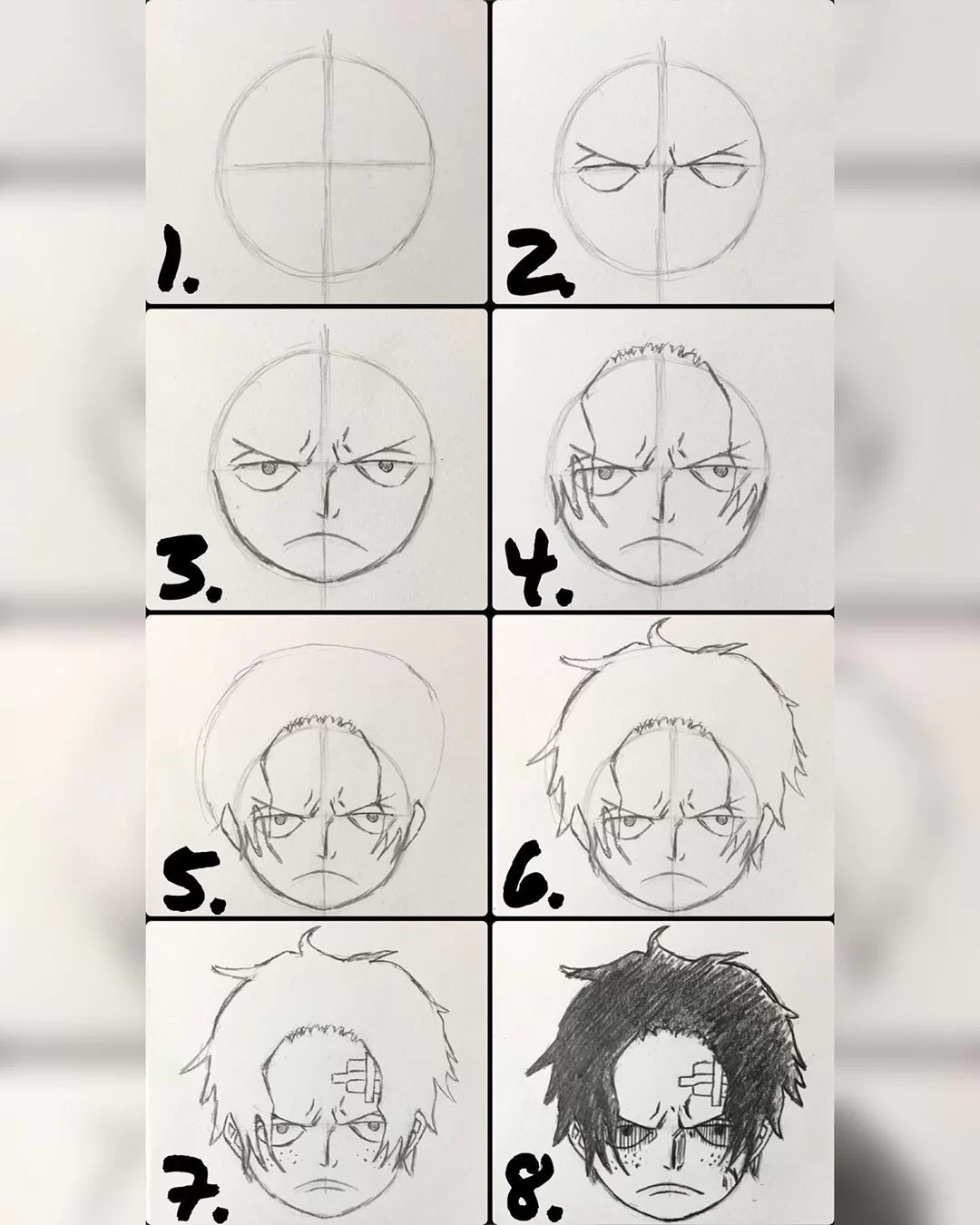 anime boy drawing easy step by step