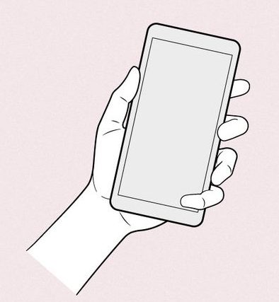 holding phone drawing reference