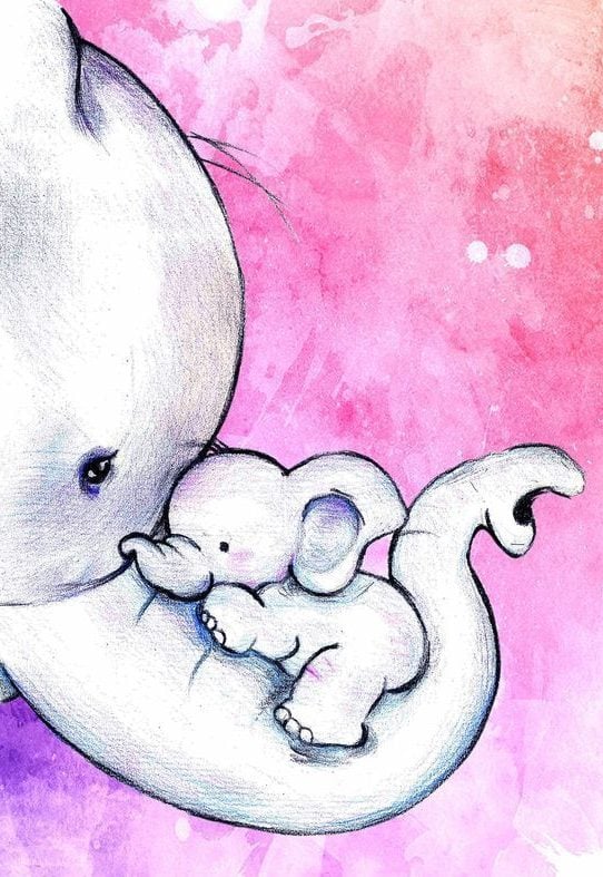 Baby Animal Drawings Cute Baby Elephant Drawing