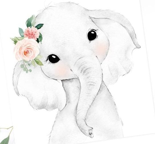 How to Draw a Cute Baby Elephant with Flower Easy Steps - YouTube-anthinhphatland.vn