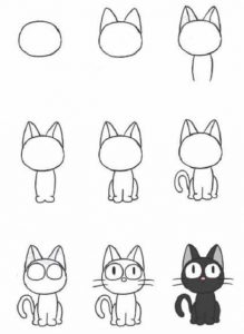 20 Easy Cat Drawing Step by Step Tutorials - Simple Cat Sketch