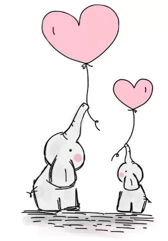 Cute elephant drawing easy