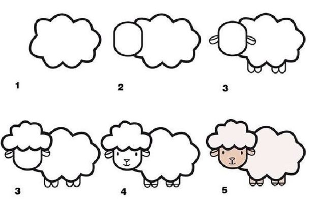 Featured image of post Sheep Drawing Easy Step By Step