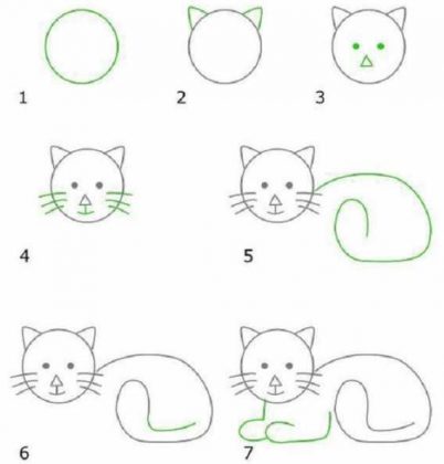 20 Easy Cat Drawing Step by Step Tutorials – Simple Cat Sketch | Do It