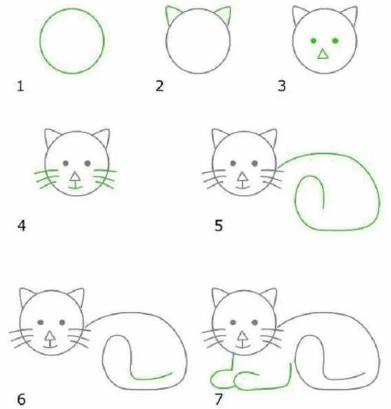 Easy cat drawing for beginners