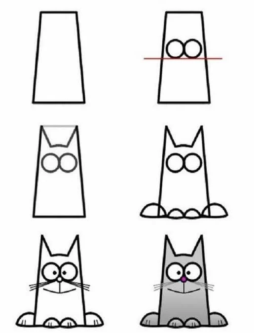 Easy how to draw a cat for kids