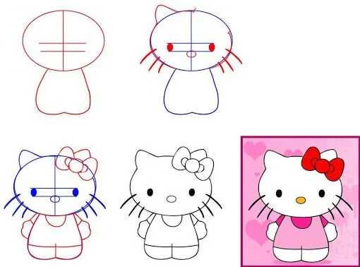 Hello kitty drawing for kids