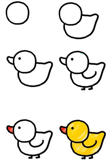 How to draw a duck easy