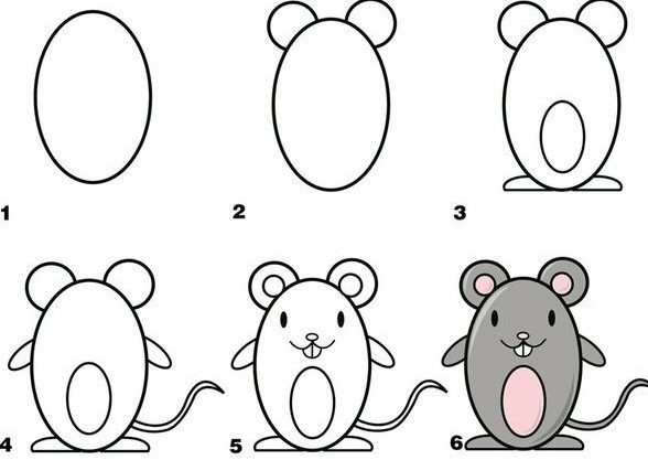 How to draw a mice easy