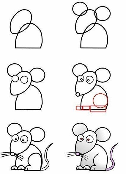 How to draw a mouse for kids