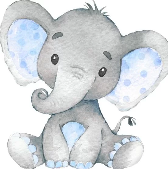 Nursery baby elephant painting