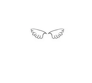 simple aesthetic angel wings drawing