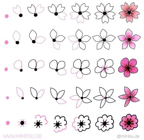 Pretty how to draw a flower step by step e1589180975802