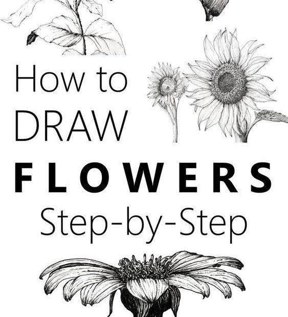10 Realistic Flower Drawings Step by Step – Easy Drawing Tutorials ...
