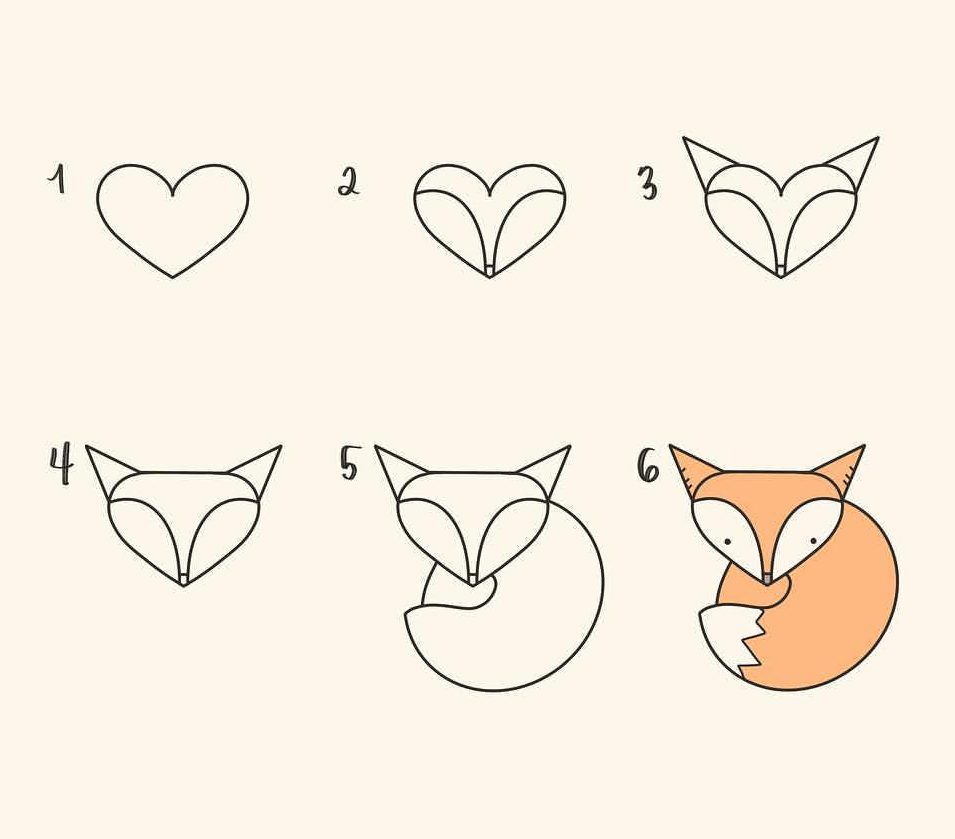 How To Draw A Fox Easy Drawings Fox Drawing Easy Simple Doodles ...