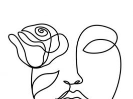 One line drawing face