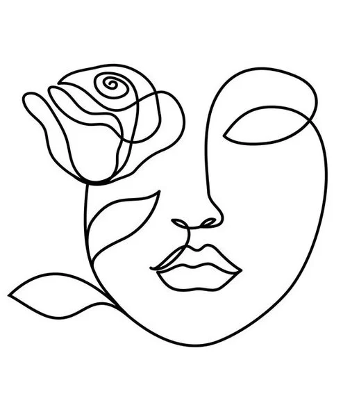 One line drawing face