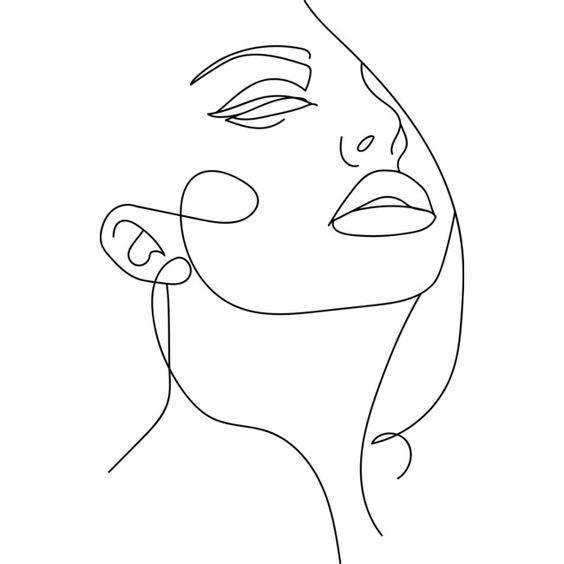 One line face