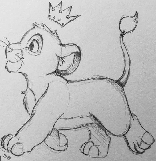 cute lion drawing easy