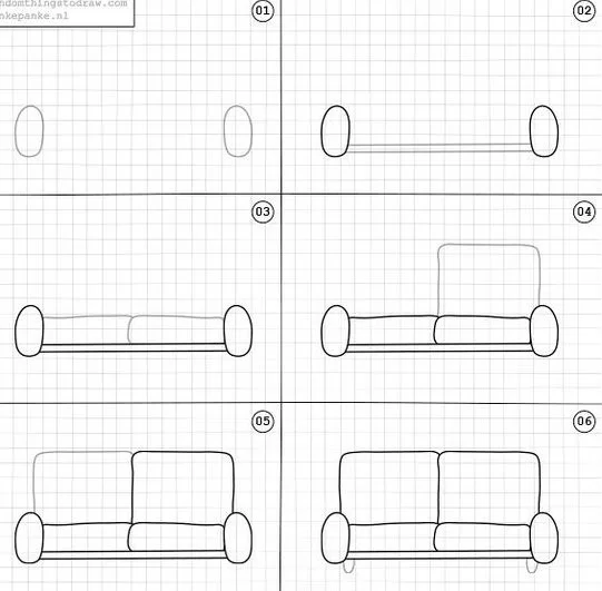 easy how to draw a couch
