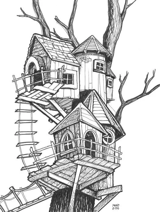 easy sketch house drawing
