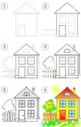 easy step how to draw a house