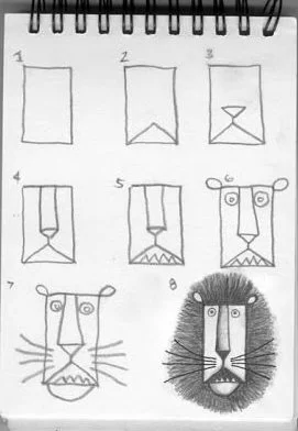 how to draw a lion face step by step easy for kids