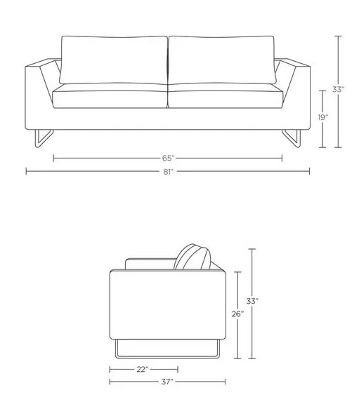 living room furniture standard sofa dimensions