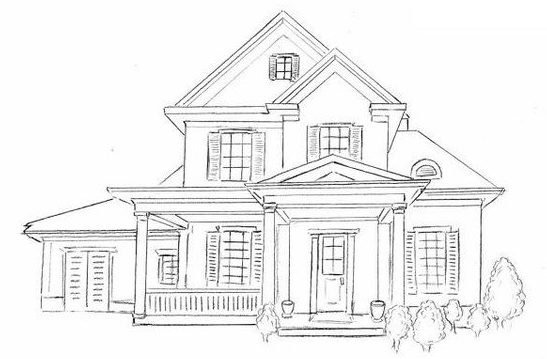 dream house sketch easy simple modern house drawing