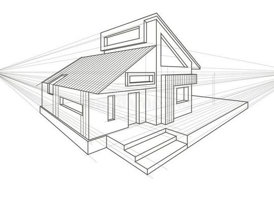 Rendering Sketch Modern Cozy House Garage Sale Rent Black Line Stock  Illustration by ©korisbo@gmail.com #229946884