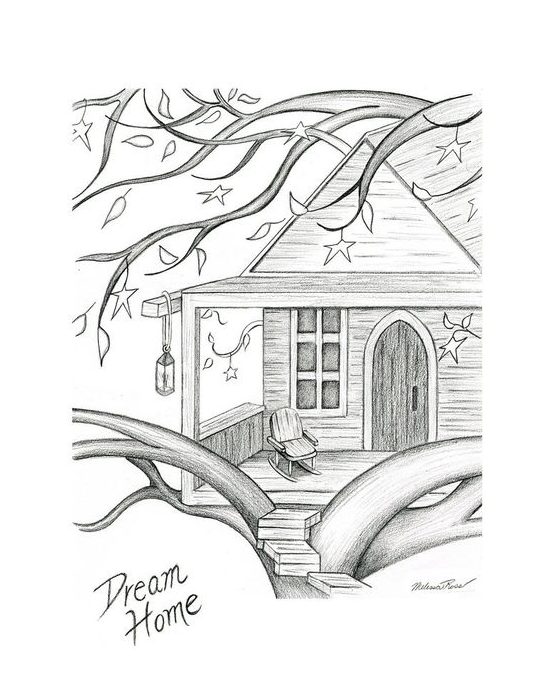 pencil draw house