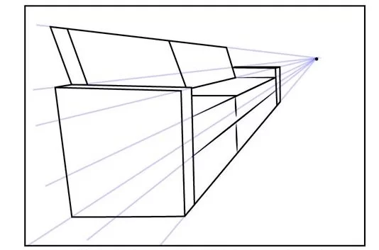 perspective couch drawing