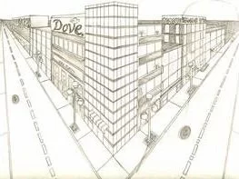 perspective house drawing 3d