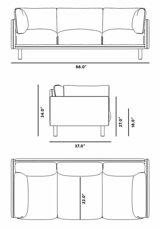 standard single sofa dimensions
