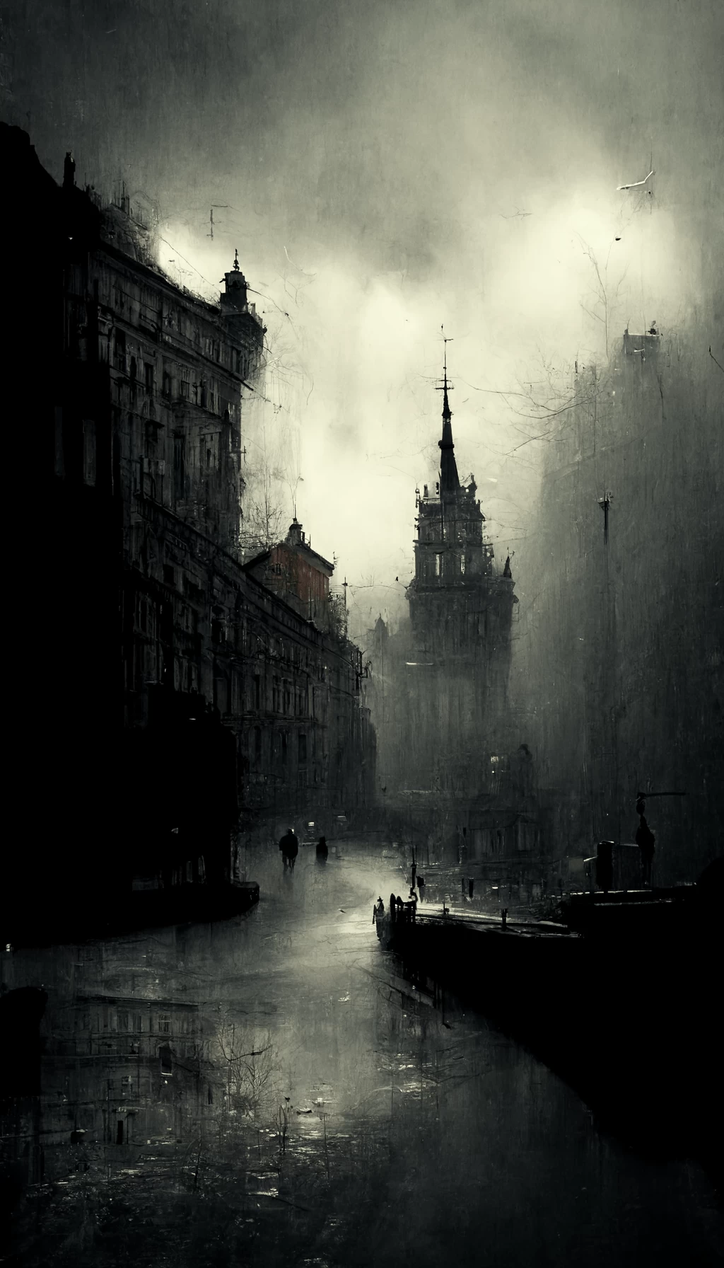 Dark city iPhone wallpaper