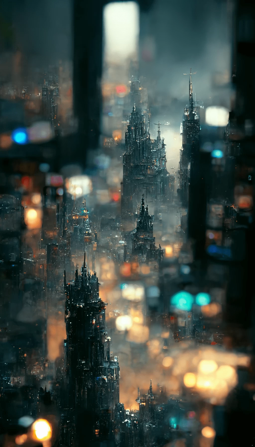 Dark city view wallpaper for phone