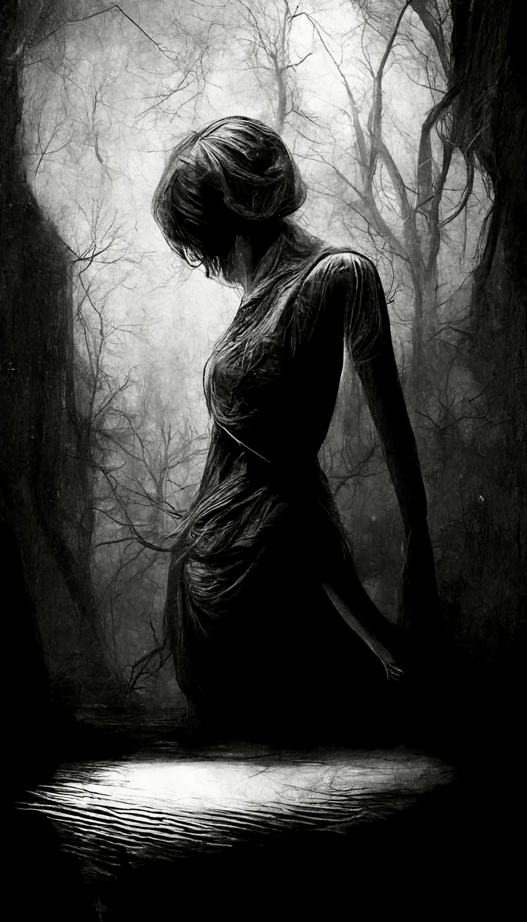 Dark portrait aesthetic phone wallpaper