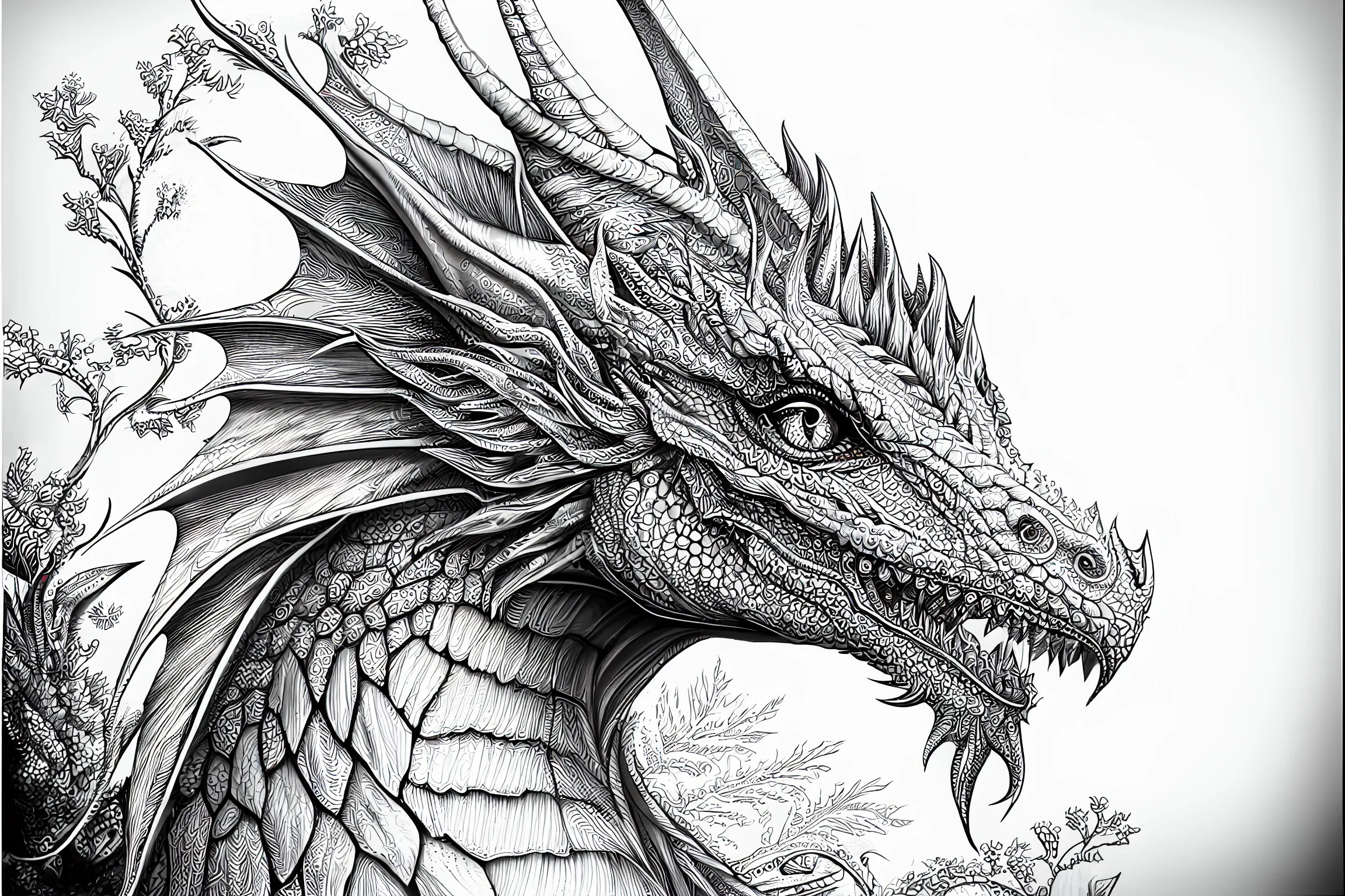Top 20 Free Realistic Dragon Coloring Pages for Adults 2024