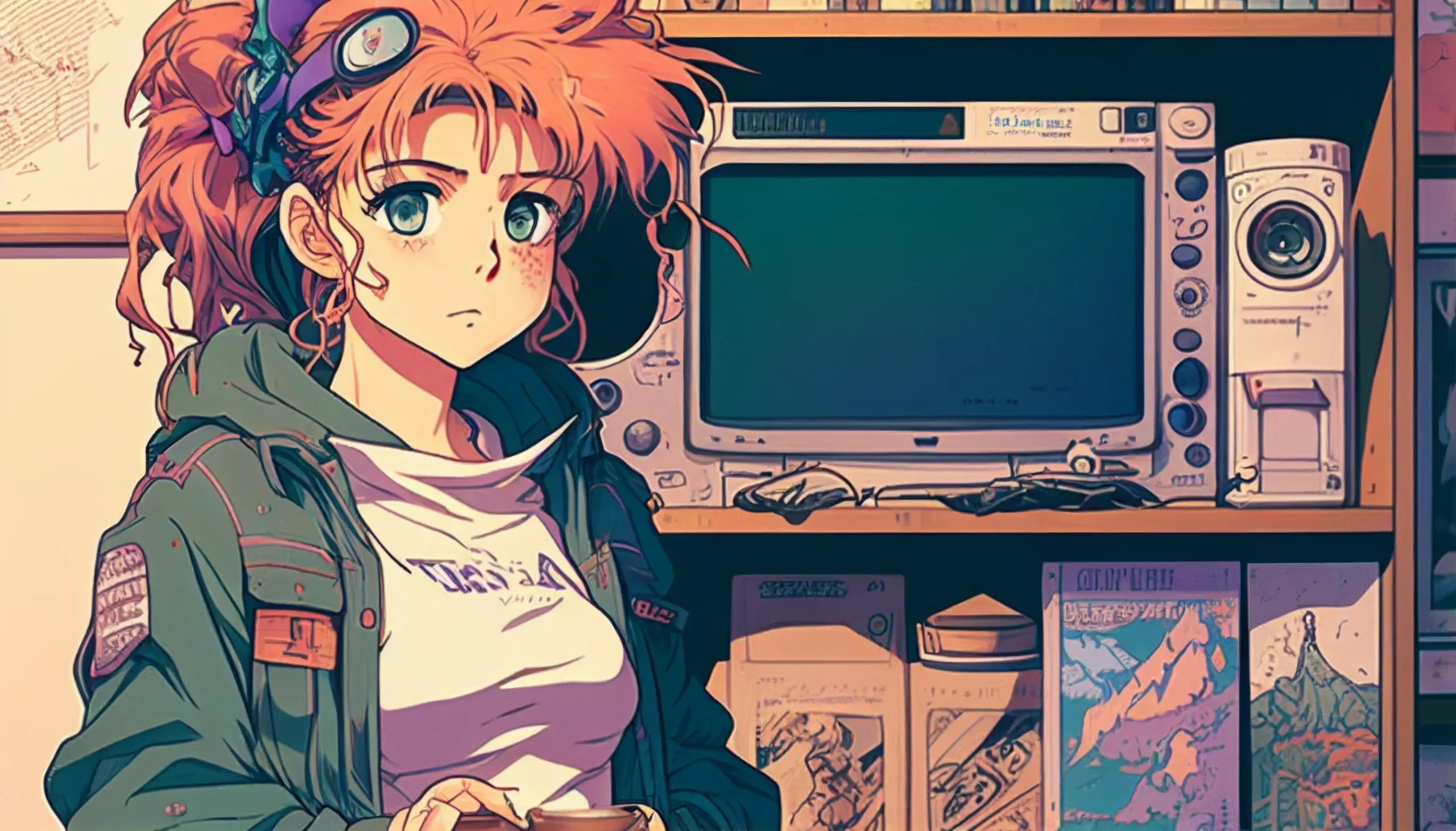 90s anime aesthetic background