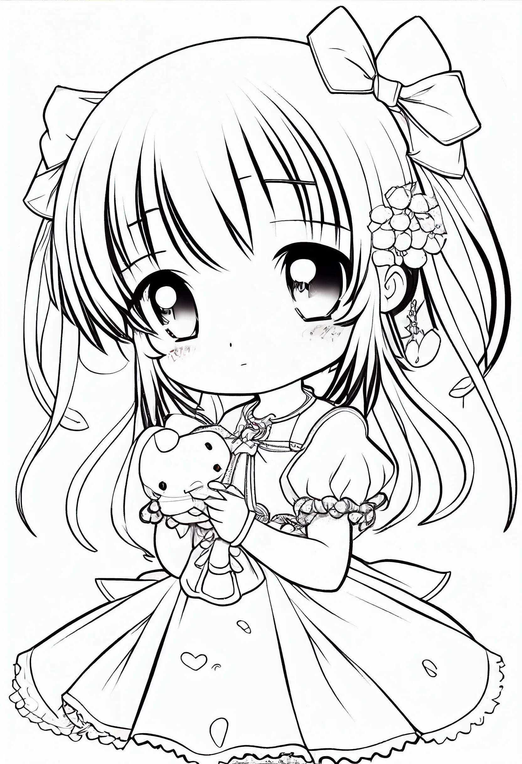 Anime colouring pages girl