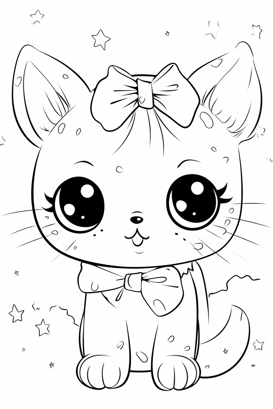Baby cat cute coloring pages