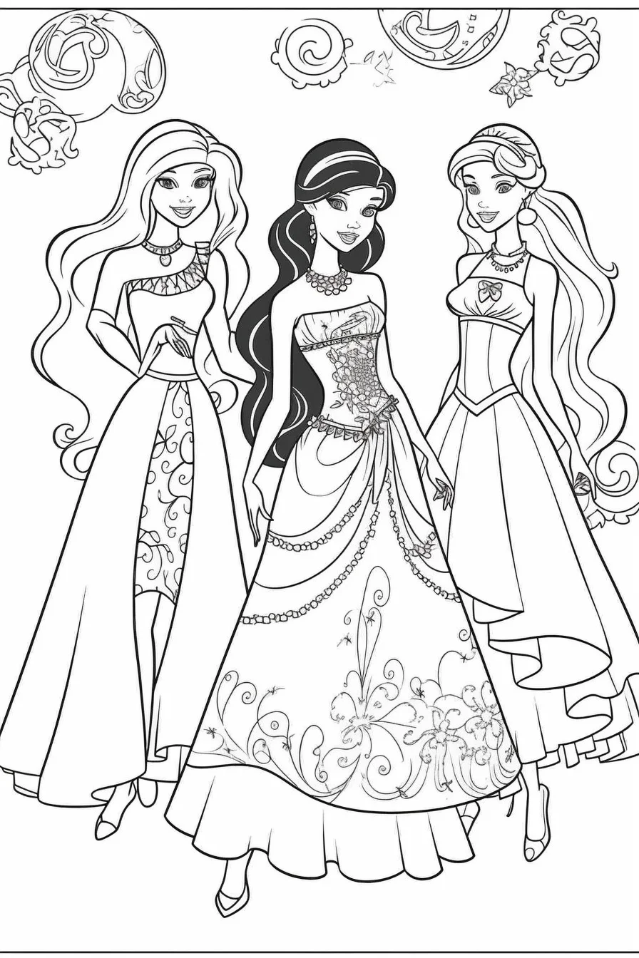 Barbie and Friends Coloring Pages
