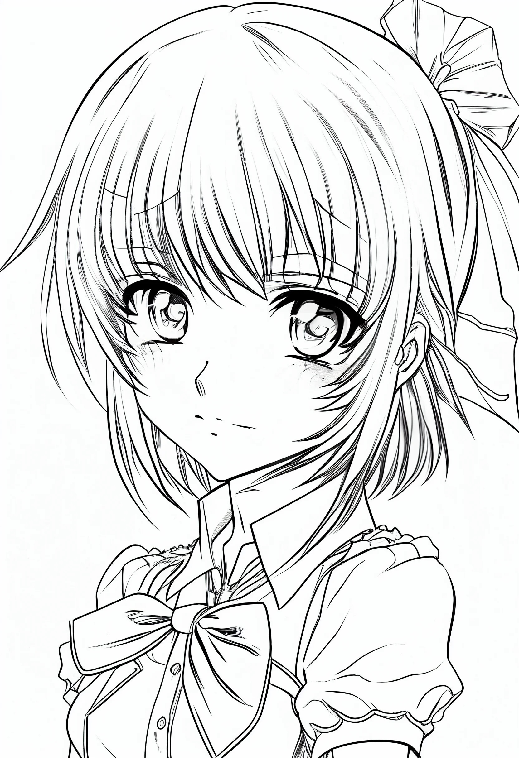 Beautiful anime girl drawing