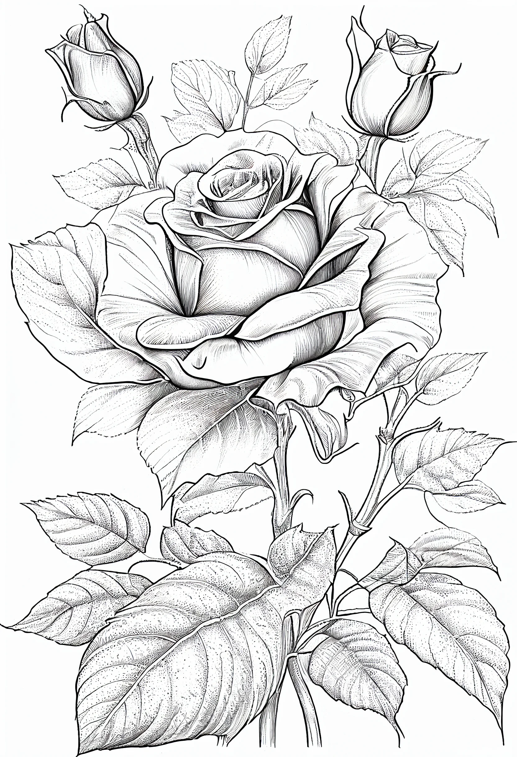 Beautiful rose drawing